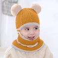 thumbnail image 1 of Kilaqueen Toddler Kid Beanies Hats Pom pom Knitted Warm Hats for Little Boys Girls Children Cold Weather Winter Hats with Neck Warmer, 1 of 5