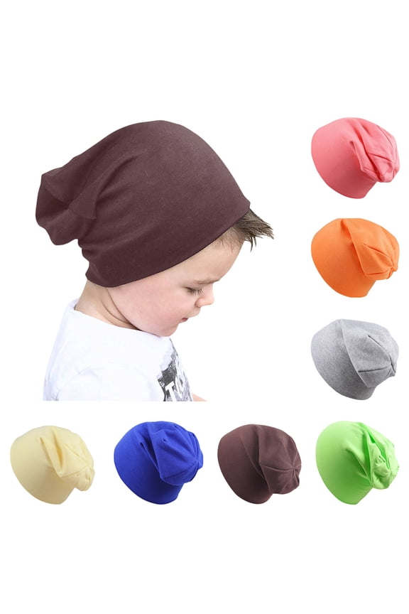 Toddler Unisex Slouch Cap Baby Knitttd Beanie Hats Cotton Skull Caps Infant Knitted Kids Hats for Boys Girls 5 Months-6 Years