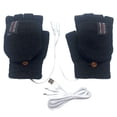 thumbnail image 1 of Kilaqueen USB Heated Fingerless Gloves for Women and Men, Convertible Knit Mittens with Flip Top and Button for Typing, Office Work and Winter Use, 1 of 5