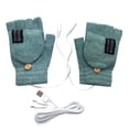 thumbnail image 1 of Kilaqueen USB Heated Fingerless Gloves for Women and Men, Convertible Knit Mittens with Flip Top and Button for Typing, Office Work and Winter Use, 1 of 7