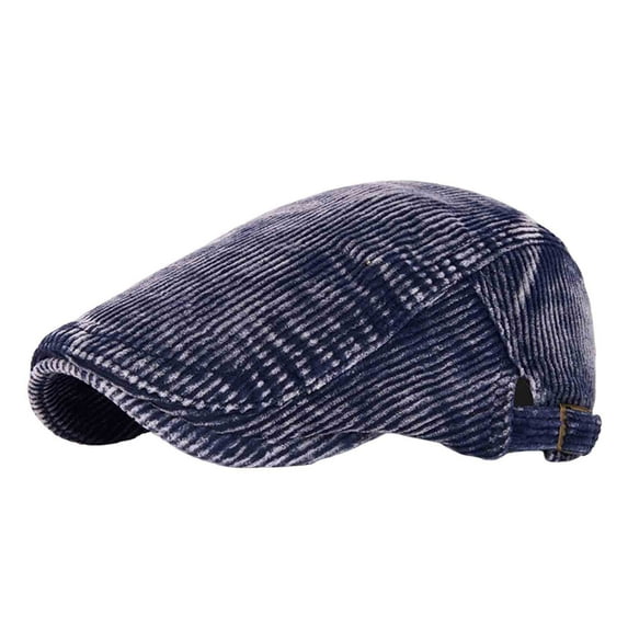 Kilaqueen Unisex Corduroy Vintage Cap British Classic Adjustable Fit Short Brim Beret Fashion Solid Simple Forward Hat