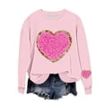 thumbnail image 1 of Kilaqueen Valentine's Day Sweatshirt for Women Crew Neck Long Sleeve Funny Love Heart Graphic Pullover Tops Holiday Vacation Casual Trendy Sweatshirt, 1 of 5