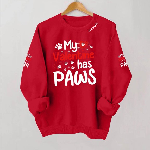 Kilaqueen Valentines Day Sweatshirt for Women Casual Plus Size Love Letter Long Sleeve Shirts Heart Grahic Valentines Gifts Round Neck Baggy Blouse Tops