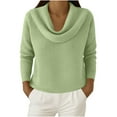 thumbnail image 1 of Kilaqueen Waffle Knit Sweatshirt for Women Long Sleeve Crew Neck Pullover Tops Casual Solid Color Cute Twist Knot Vintage Sweatshirt, 1 of 9