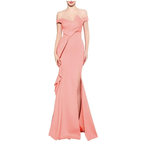 Kilaqueen Wedding Guest Dresses for Women Off The Shoulder Corset Ruched Bodycon V Neck Maxi Long Dress for Elegant Evening Party Gown