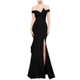 thumbnail image 1 of Kilaqueen Wedding Guest Dresses for Women Off The Shoulder Corset Ruched Bodycon V Neck Maxi Long Dress for Elegant Evening Party Gown, 1 of 5