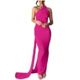 thumbnail image 1 of Kilaqueen Wedding Guest Dresses for Women One Shoulder Sleeveless Corset Pleated Backless Maxi Dress for Elegant Party Cocktail, 1 of 7