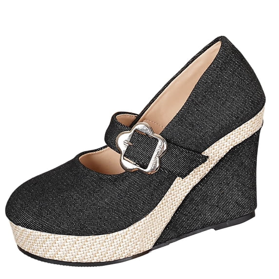 Kilaqueen Wedges Sandals Women Open Toe Ankle Strap Slip On Platform Sandals Dressy Comfortable Summer Shoe