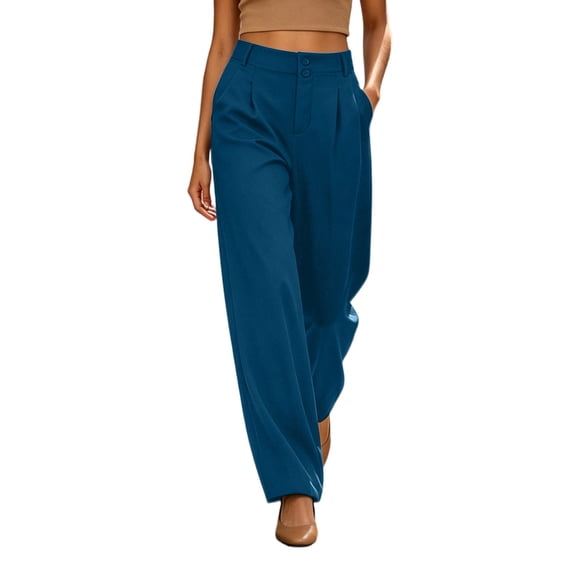 Kilaqueen Wide Leg Dress Pants for Women Work Slacks Business Casual Outfits, Office Dress Pants for Women High Waisted Casual Loose Summer Suit Pants