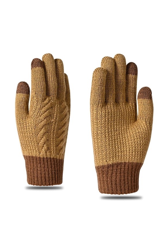 Winter Gloves for Women/Men Warm Wool Touch Screen Windproof Thermal Knit Fleece Lined Gloves for Cold Weather Full Fingers Gloves