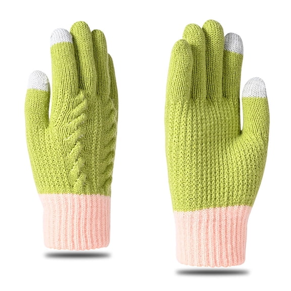 Kilaqueen Winter Gloves for Women/Men Warm Wool Touch Screen Windproof Thermal Knit Fleece Lined Gloves for Cold Weather Full Fingers Gloves
