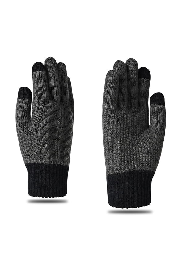 Winter Gloves for Women/Men Warm Wool Touch Screen Windproof Thermal Knit Fleece Lined Gloves for Cold Weather Full Fingers Gloves