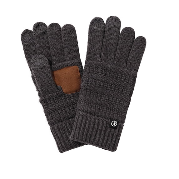 Kilaqueen Winter Gloves for Women Ribbed Knit Anti-slip Thermal Gloves with Touchscreen Fingers for Cold Weather Windproof Warm Gloves