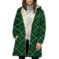 thumbnail image 1 of Kilaqueen Winter Jackets for Women Plaid Long Sleeve Zip Up Fleece Lined Hooded Jackets with Pockets Winter Warm Casual Trendy Coat, 1 of 5
