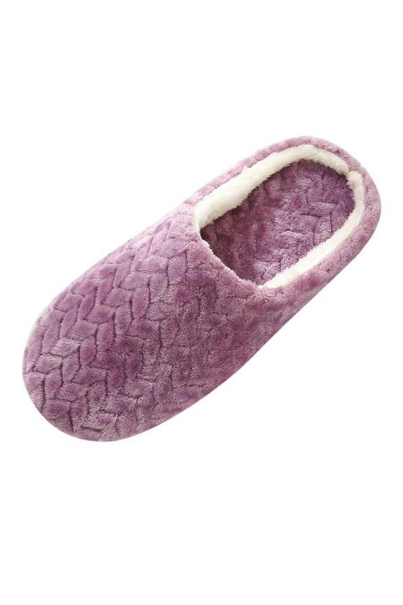 Winter Warm Slippers, Comfy Rhombus Pattern Faux Fur House Shoes Scuff Memory Foam Slip on Anti-Skid Sole Indoor Outdoor House Slippers for Women and Girls, on Clearance US 5.5-10