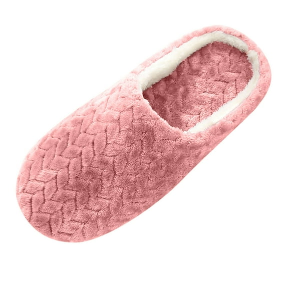 Kilaqueen Winter Warm Slippers, Comfy Rhombus Pattern Faux Fur House Shoes Scuff Memory Foam Slip on Anti-Skid Sole Indoor Outdoor House Slippers for Women and Girls, on Clearance US 5.5-10