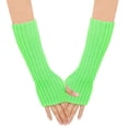 thumbnail image 1 of Kilaqueen Women Arm Warmers Sleeves Long Fingerless Gloves Winter Knit Mitten Y2K Arm Wrist Hand Cover with Thumb Hole, 1 of 3