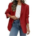 thumbnail image 1 of Kilaqueen Women Blazers for Work Casual Long Sleeve Lapel Collar Button Office Suit Solid Fashion Dressy Jackets Lightweight Open Front Suit Jacket Business Blazer with Pockets, 1 of 9