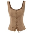 thumbnail image 1 of Kilaqueen Women Renaissance Vest Waistcoat Halloween Steampunk Gothic Medieval Bodice Vintage Lace Up Front Corsets Top Tank Top Bodyshaper, 1 of 5