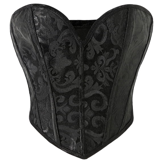 Kilaqueen Women's Brocade Corset Top, Strapless Sweetheart Bustier with Boning, Vintage Going Out Top for Parties and Costumes