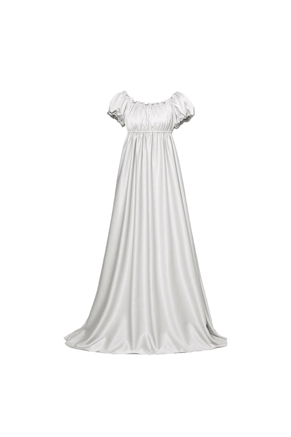 Women's Daphne Regency Dress Jane Austen Style High Waistline Ruffled Puff Sleeve Victorian Long Ball Gown Tea Party Dress