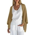 thumbnail image 1 of Kilaqueen Women's Linen Cardigan 3/4 Sleeve Open Front Lightweight Kimono Shrugs Summer Casual Loose Cover Ups Beach Vacation Outfits, 1 of 4
