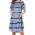 thumbnail image 1 of Kilaqueen Women's Maternity Dress Fashion Print Zipper Side Short Sleeve Nightgown Breastfeeding Nursing Pregnancy Dress, 1 of 2