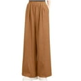 thumbnail image 1 of Kilaqueen Women's Palazzo Cotton Linen Pants Wide Leg Casual Loose Elastic Waist Beach Travel Vacation Harem Pants with Pockets, 1 of 6