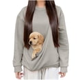 thumbnail image 1 of Kilaqueen Women's Pet Pouch Sweatshirt Kangaroo Pocket Long Sleeve Solid Color Pullover Tops for Small Dogs and Cats, Puppy Kitten Dog Holder, 1 of 6