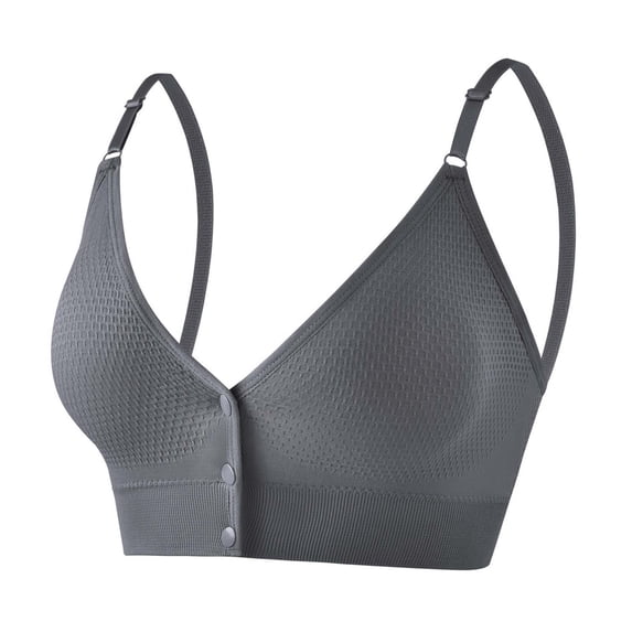 Kilaqueen Women's Seamless Front-Closure Nursing Bra, Wireless Maternity Bra with Removable Pads & Waffle Knit Texture