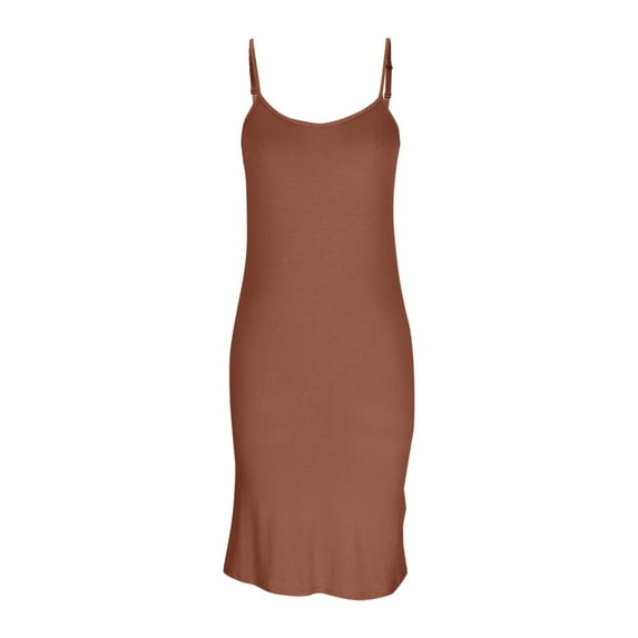 Kilaqueen Women's Sleeveless Nightgown Adjustable Spaghetti Strap Crew Neck Pajama Dress Loose Comfywear Supersoft Sleep Slip Dress