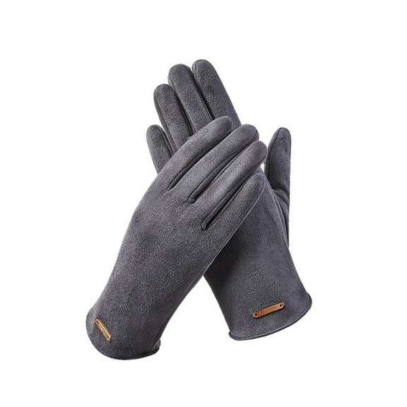 Kilaqueen Women's Slim Fit Thermal Gloves Touchscreen Suede Leather Winter Windproof Gloves Fleece Lined Thick Warm Gloves