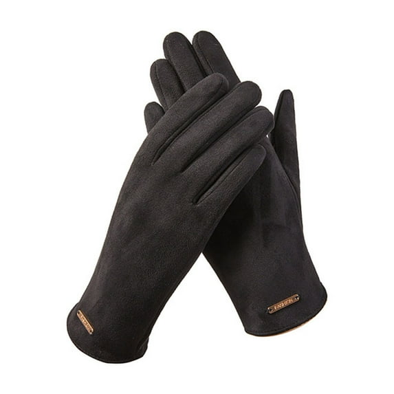 Kilaqueen Women's Slim Fit Thermal Gloves Touchscreen Suede Leather Winter Windproof Gloves Fleece Lined Thick Warm Gloves