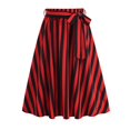 thumbnail image 1 of Kilaqueen Women's Striped A-Line Midi Skirts High Waist Belted Vintage Skater Skirt 1950s Retro Summer Casual Swing Skirt, 1 of 9