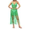 thumbnail image 1 of Kilaqueen Women's Swimsuit Crochet Cover Ups Off Shoulder Hollow Out Fringe Trim Crochet Dress Beach Vacation Open Back Tops, 1 of 8