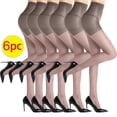 thumbnail image 1 of Kilaqueen Women's Ultra Sheer Control Top Pantyhose (6 Pair Pack), High Waisted Comfortable Slimming Silky Sheer Tights, Lightweight Womens Stockings, 1 of 3