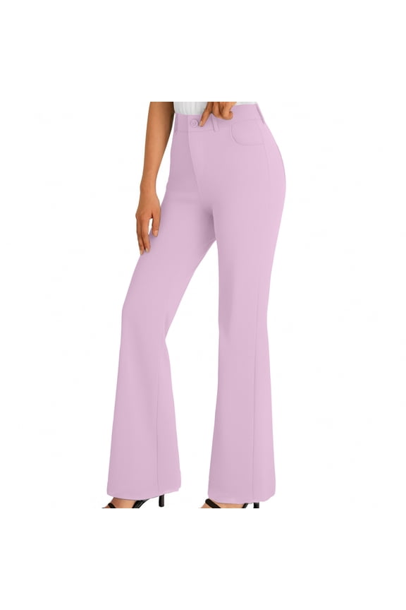 Womens Dressy Work Pants Casual Office Curvy Fit Slacks High Waisted Comfy Stretchy Flare Dress Pants Bootcut Business Yoga Trousers