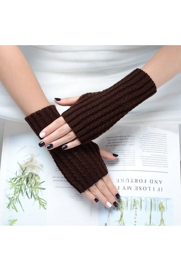 Womens Elbow Arm Warmers Ribbed Knit Stretchy Long Fingerless Gloves for Cold Weather Comfy Thumb Hole Arms Warmers