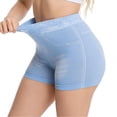 thumbnail image 1 of Kilaqueen Womens Faux Denim Shorts High Waisted Stretchy Butt Lifting Skinny Faux Jean Shorts Slimming Booty Jegging Shorts for Curvy Women Lightweight Gym Running Workout Pull On Sweat Shorts, 1 of 5