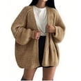 thumbnail image 1 of Kilaqueen Womens Oversized Cardigan Sweaters 2025 Fall Lantern Sleeve Loose Chunky Knit Open Front Lightweight Sweater Fall Winter Clothes, 1 of 5