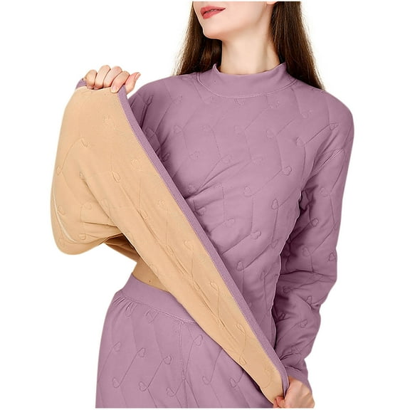 Kilaqueen Womens Plus Size Thermal Underwear Long Sleeve Soft Comfy Tops for Cold Weather Mock Neck Relaxed Fit Fall Winter Shirts