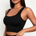 thumbnail image 1 of Kilaqueen Womens Ribbed Longline Bralette, Square Neck Wide Strap Crop Top Bra for Yoga, Lounging, Casual Outfits and Everyday Layering, 1 of 5