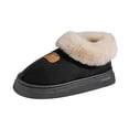 thumbnail image 1 of Kilaqueen Womens Slippers Faux Fur Fleece-Lined Memory Foam Non-Slip Slippers with Fluffy Collar Comfy Indoor and Outdoor Warm Slippers, 1 of 3