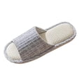thumbnail image 1 of Kilaqueen Womens Slippers Linen and Cloth Open Toe Non-Slip Memory Foam Slippers All Seasons Silent Soft Bottom Breathable Comfy Washable Unisex Slippers, 1 of 3