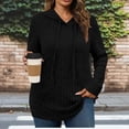 thumbnail image 1 of Kilaqueen Womens Soft Ribbed Knit Hooded Sweaters Casual Plus Size Lightweight Long Sleeve Pullover Shirts Cozy Fall Tops, 1 of 7