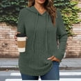 thumbnail image 1 of Kilaqueen Womens Soft Ribbed Knit Hooded Sweaters Casual Plus Size Lightweight Long Sleeve Pullover Shirts Cozy Fall Tops, 1 of 7