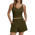 thumbnail image 1 of Kilaqueen Womens Summer 2 Piece Outfits Sleeveless Ribbed Knit Slim Fit Crop Top and High Waisted Shorts Matching Workout Sets Tracksuits, 1 of 7