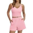 thumbnail image 1 of Kilaqueen Womens Summer 2 Piece Outfits Sleeveless Ribbed Knit Slim Fit Crop Top and High Waisted Shorts Matching Workout Sets Tracksuits, 1 of 7