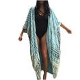 thumbnail image 1 of Kilaqueen Womens Swimsuit Coverup Open Front Long Sleeve Cardigan Beach Vacation Loose Fit Flowy Tunic Jacket, 1 of 4