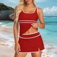 thumbnail image 1 of Kilaqueen Womens Tankini Swimsuits with Skirt Loose Fit Bathing Suits Color Block Tummy Control Swimwear Modest Three Piece Swim Suits, 1 of 5